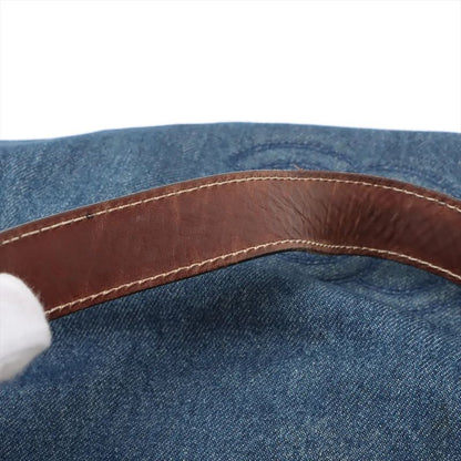 Chanel Authenticity / With Serial Seal Denim Coco Mark Leather Tote Bag