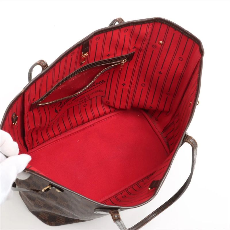Louis Vuitton Damier Neverfull MM N51105 Leather Tote Bag Shoulder Hand A4