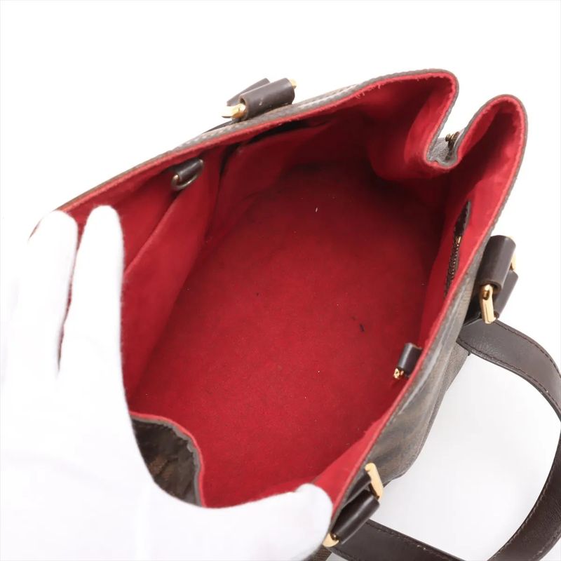 Louis Vuitton Damier Hampstead PM N51205 Leather Tote Bag Shoulder Hand Ladies