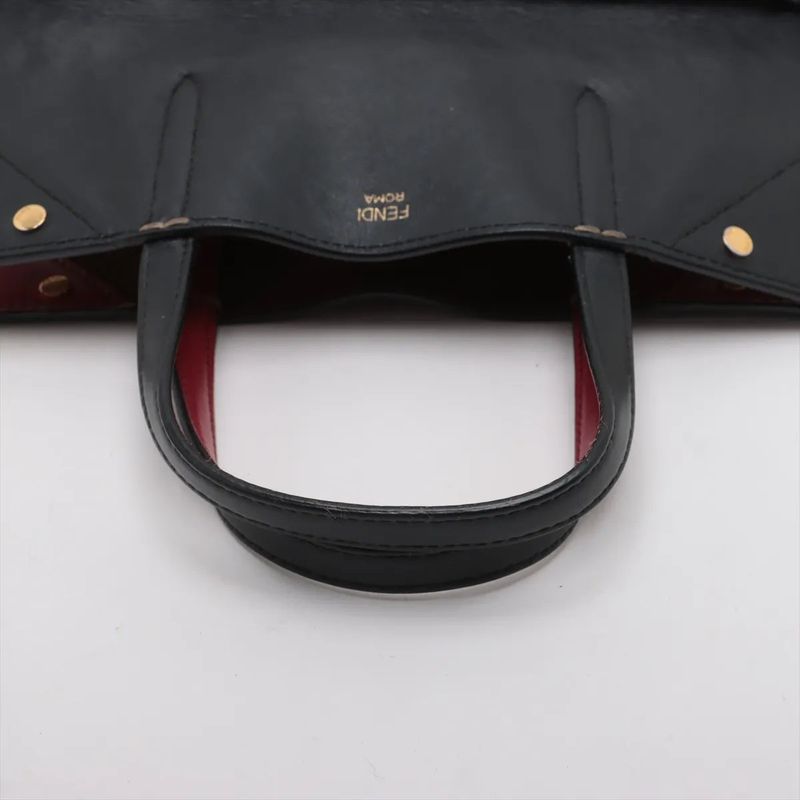 Fendi Flip Medium Leather 2WAY Handbag Crossbody Tote Shoulder Women's MMM