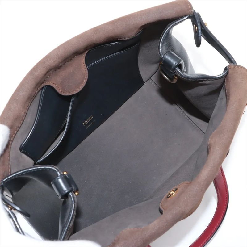 Fendi Flip Medium Leather 2WAY Handbag Crossbody Tote Shoulder Women's MMM