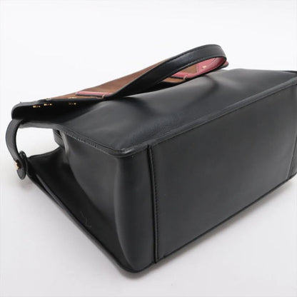 Fendi Flip Medium Leather 2WAY Handbag Crossbody Tote Shoulder Women's MMM