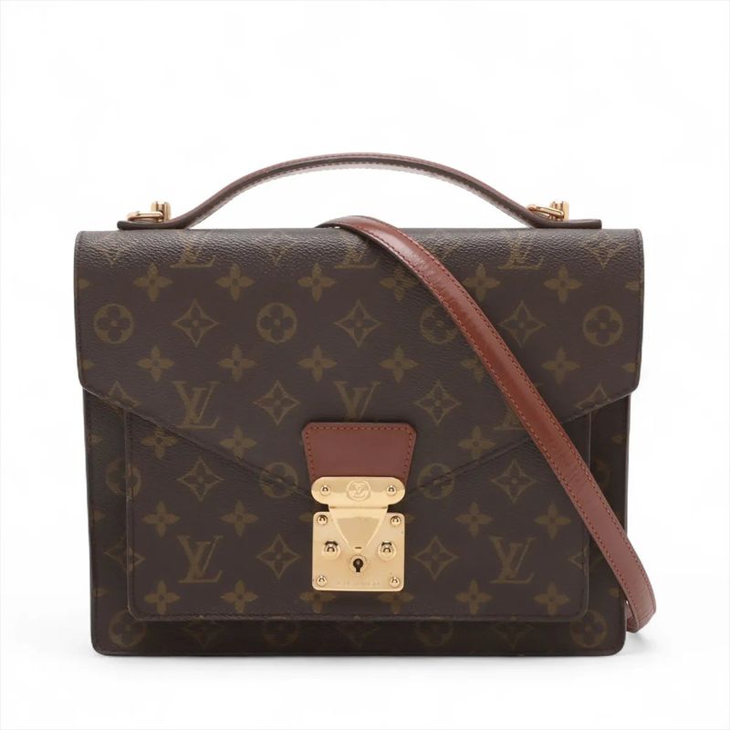 Louis Vuitton Monogram Monceau M51185 Leather 2WAY Shoulder Bag Crossbody Hand