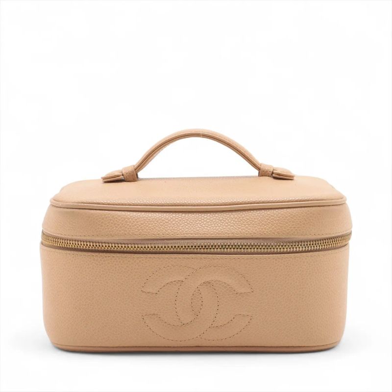 Chanel Authenticity / With Serial Seal 5375969 Coco Mark Caviar Skin Vanity Bag