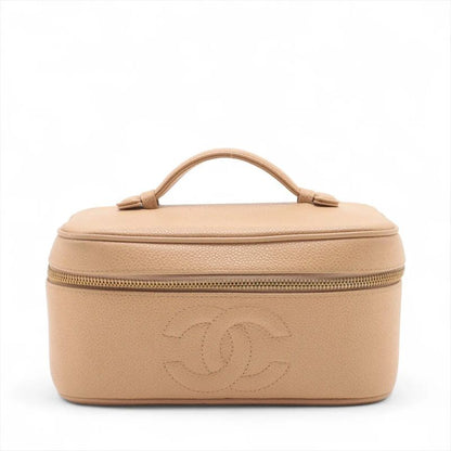 Chanel Authenticity / With Serial Seal 5375969 Coco Mark Caviar Skin Vanity Bag