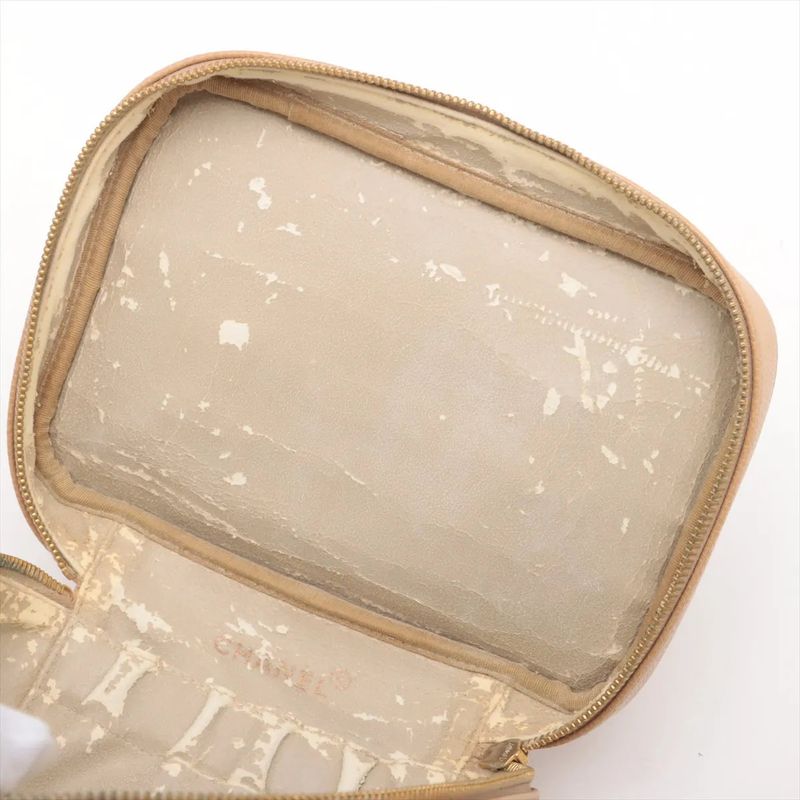 Chanel Authenticity / With Serial Seal 5375969 Coco Mark Caviar Skin Vanity Bag