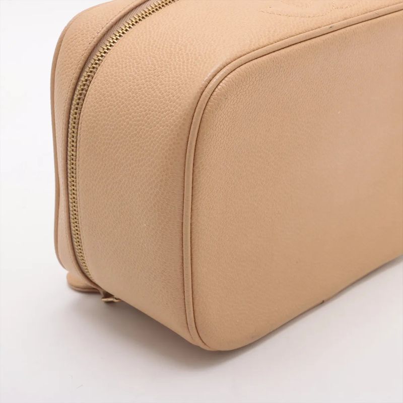 Chanel Authenticity / With Serial Seal 5375969 Coco Mark Caviar Skin Vanity Bag