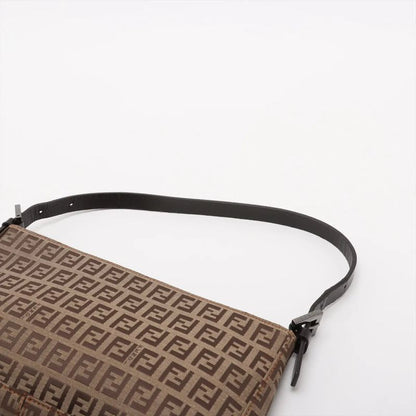 Fendi Zucchino Canvas Leather Shoulder Bag Shoulder Tote Hand Brown Women's MMM