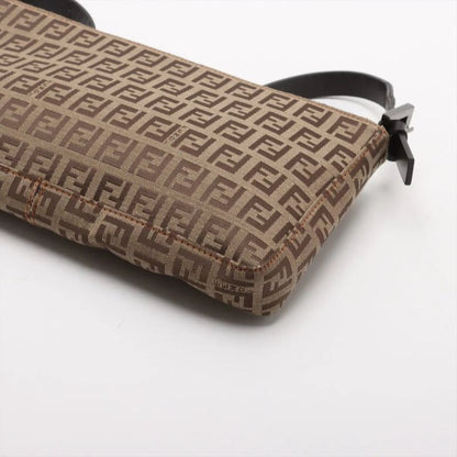 Fendi Zucchino Canvas Leather Shoulder Bag Shoulder Tote Hand Brown Women's MMM