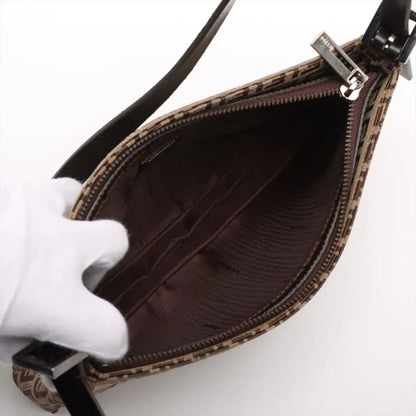 Fendi Zucchino Canvas Leather Shoulder Bag Shoulder Tote Hand Brown Women's MMM