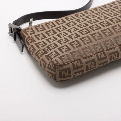 Fendi Zucchino Canvas Leather Shoulder Bag Shoulder Tote Hand Brown Women's MMM
