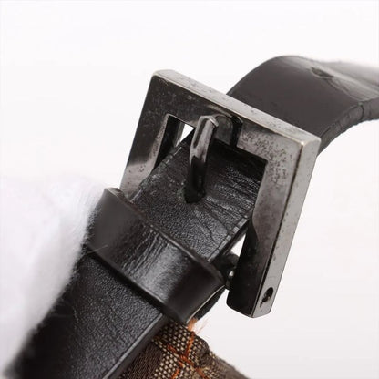 Fendi Zucchino Canvas Leather Shoulder Bag Shoulder Tote Hand Brown Women's MMM