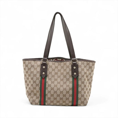 Gucci GG Canvas Sherry Line 137396 Leather Tote Bag Shoulder Hand Women's MMM