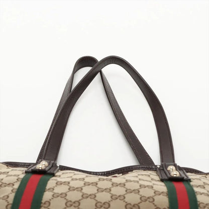 Gucci GG Canvas Sherry Line 137396 Leather Tote Bag Shoulder Hand Women's MMM