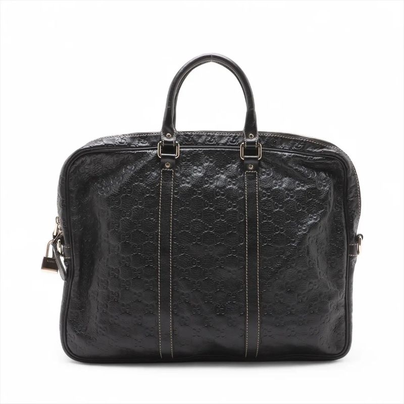 Guccissima 201480 Leather Business Bag Document Bag Briefcase Tote Commuter
