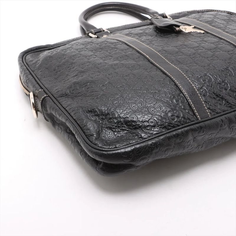 Guccissima 201480 Leather Business Bag Document Bag Briefcase Tote Commuter