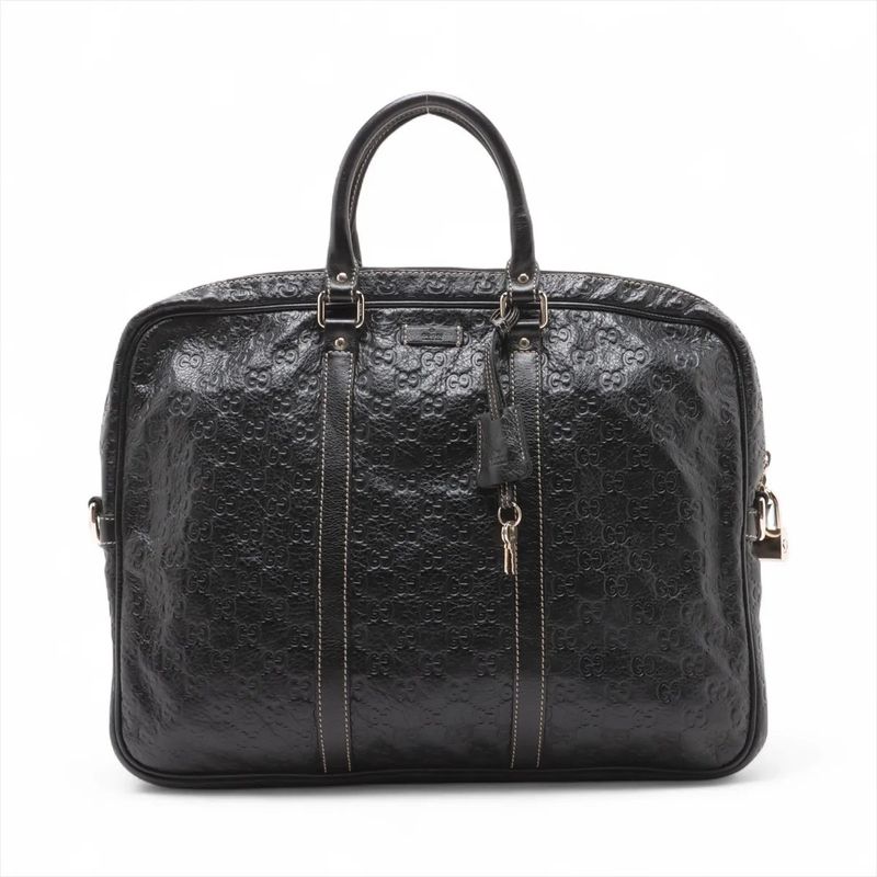 Guccissima 201480 Leather Business Bag Document Bag Briefcase Tote Commuter
