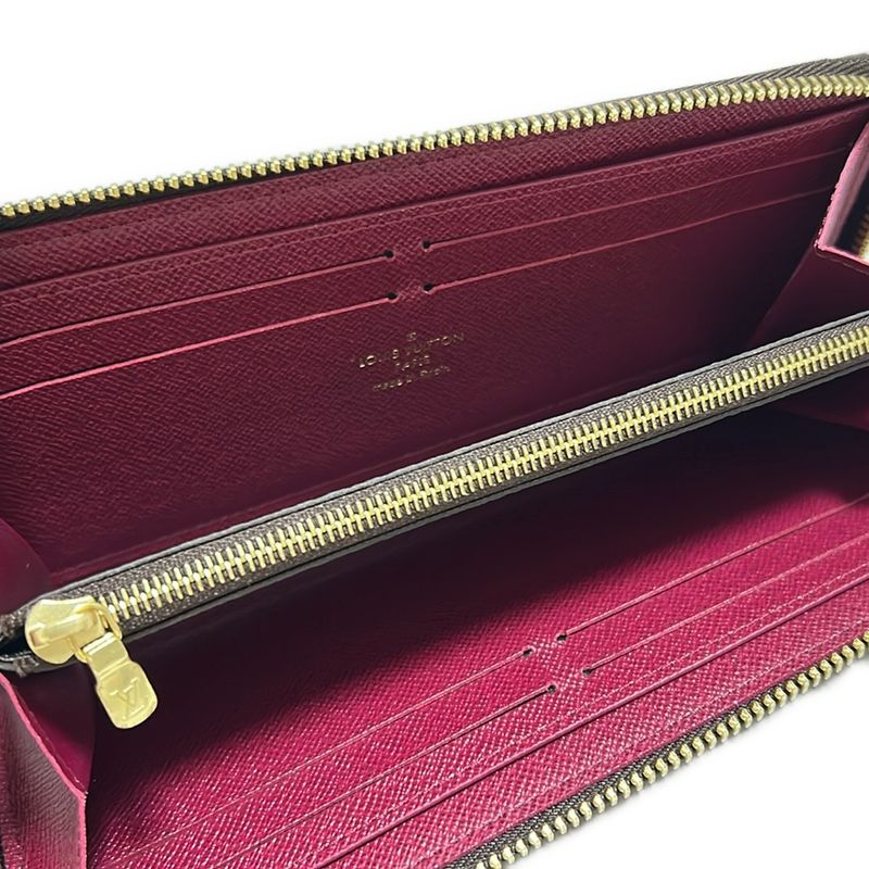 Louis Vuitton Monogram Portefeuille Cles Mance M60742 Fuchsia Long Wallet