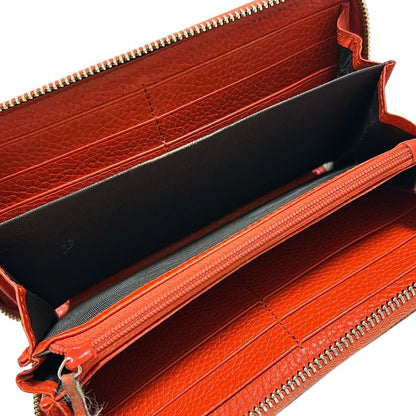 Gucci Long Wallet Soho 308004 Orange Round Zipper Leather