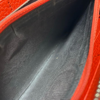 Gucci Long Wallet Soho 308004 Orange Round Zipper Leather