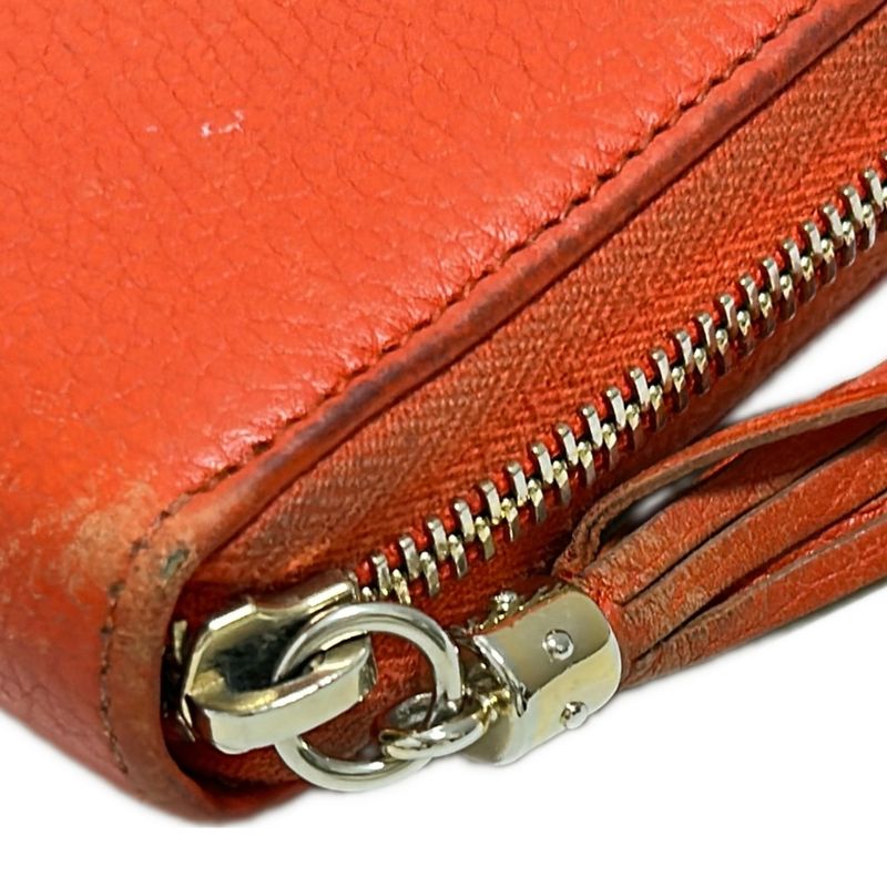 Gucci Long Wallet Soho 308004 Orange Round Zipper Leather