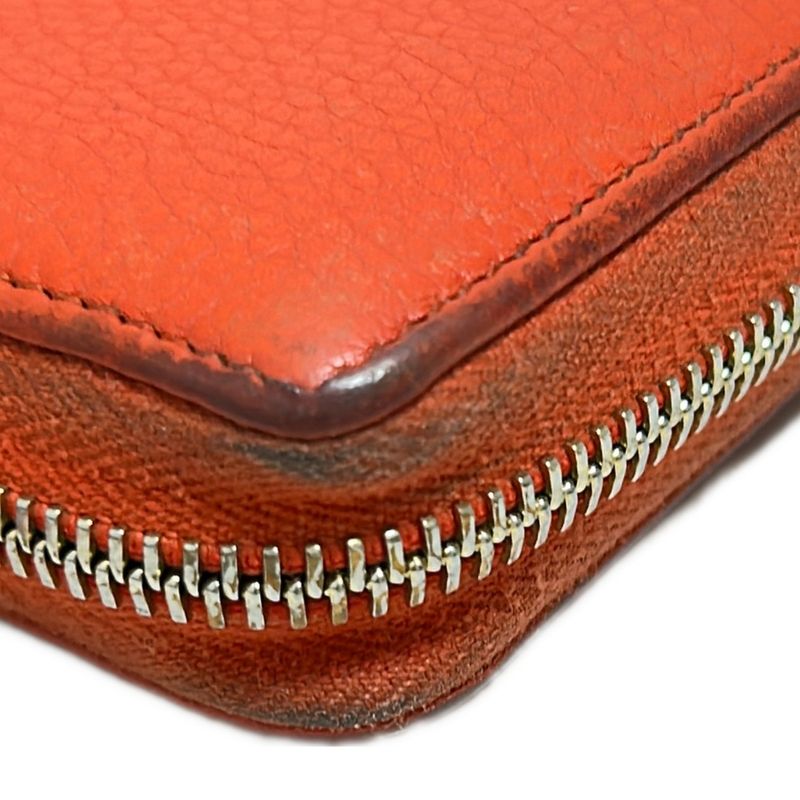 Gucci Long Wallet Soho 308004 Orange Round Zipper Leather