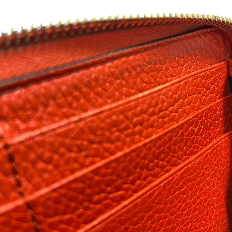 Gucci Long Wallet Soho 308004 Orange Round Zipper Leather