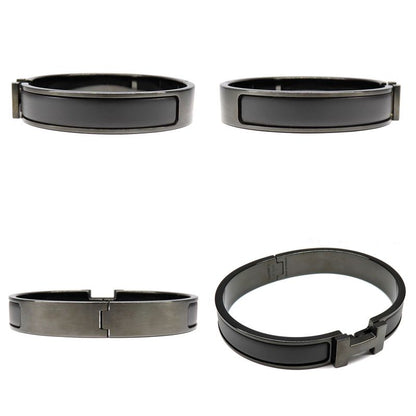 Hermes Click Crack PM So-black Bangle Bracelet Black H Men's Jewelry-