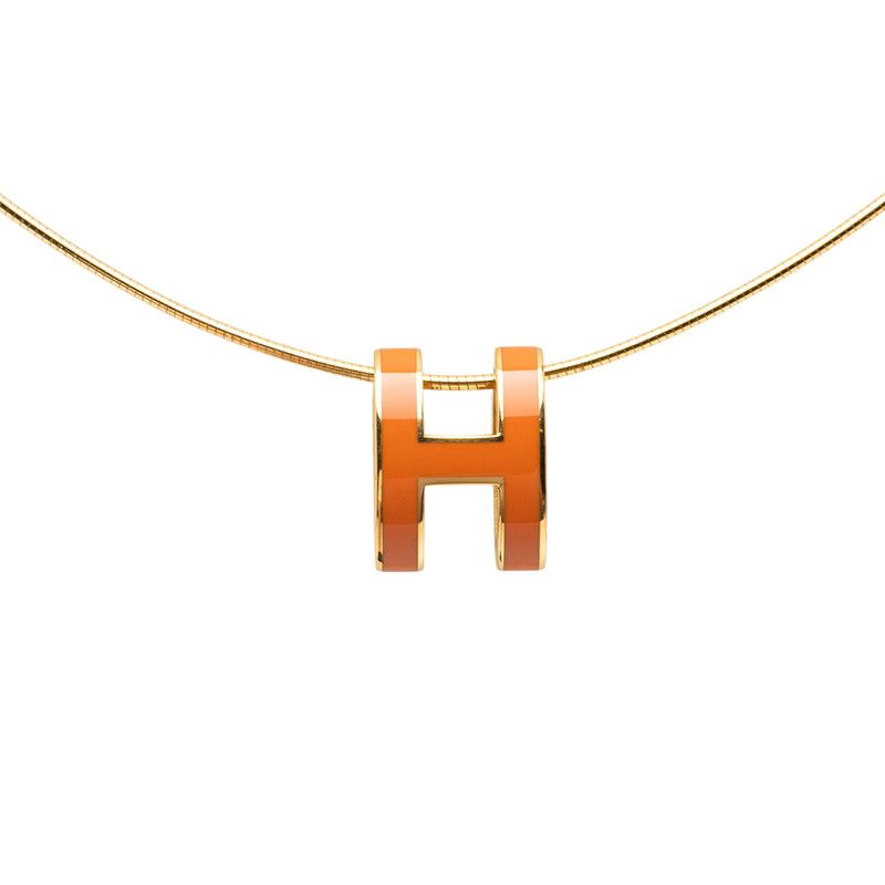 Hermes Pop Ash H Gold Orange Plated Ladies Hermes