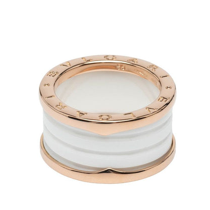 Bulgari Bee Zero One Ring #55 18K Pink Gold Pink Gold White Ceramic Ladies