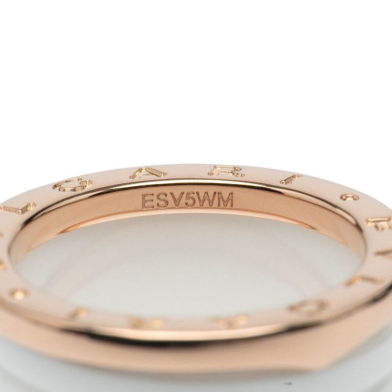 Bulgari Bee Zero One Ring #55 18K Pink Gold Pink Gold White Ceramic Ladies