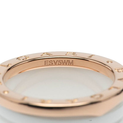 Bulgari Bee Zero One Ring #55 18K Pink Gold Pink Gold White Ceramic Ladies