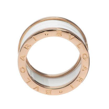 Bulgari Bee Zero One Ring #55 18K Pink Gold Pink Gold White Ceramic Ladies