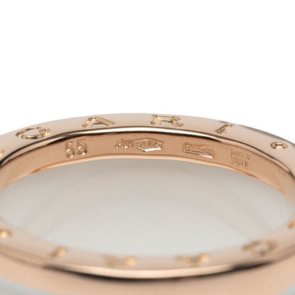 Bulgari Bee Zero One Ring #55 18K Pink Gold Pink Gold White Ceramic Ladies