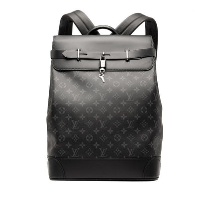 Louis Vuitton Monogram Eclipse Steamer Backpack M44052 Black PVC Leather Men