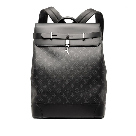 Louis Vuitton Monogram Eclipse Steamer Backpack M44052 Black PVC Leather Men