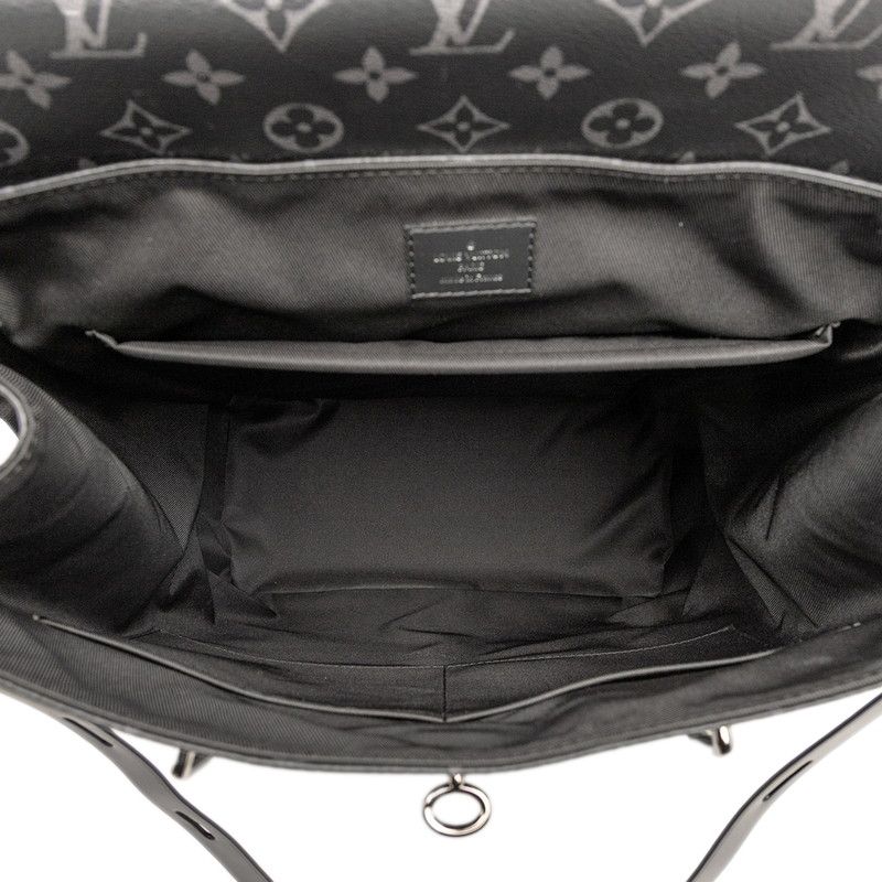 Louis Vuitton Monogram Eclipse Steamer Backpack M44052 Black PVC Leather Men