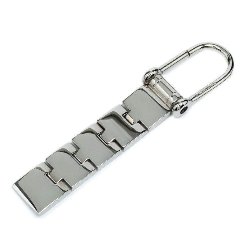 Gucci Logo Key Holder Charm Silver Metal Ladies Gucci