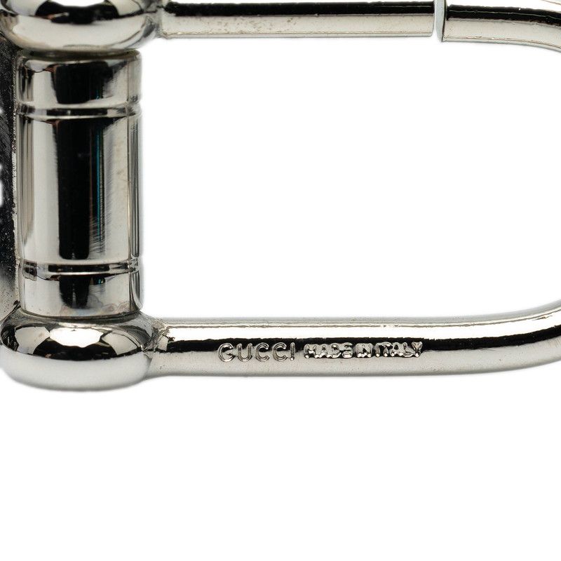 Gucci Logo Key Holder Charm Silver Metal Ladies Gucci