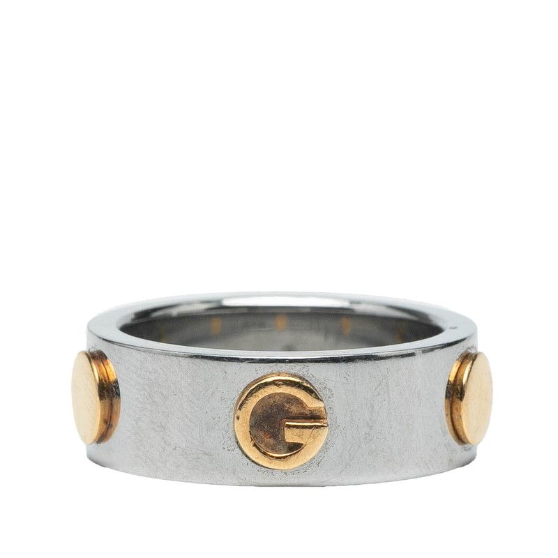 Gucci Combi Ring #13 Silver Steel Yellow Gold Ladies Gucci