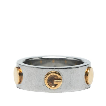 Gucci Combi Ring #13 Silver Steel Yellow Gold Ladies Gucci