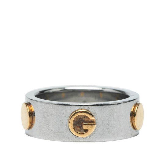 Gucci Combi Ring #13 Silver Steel Yellow Gold Ladies Gucci
