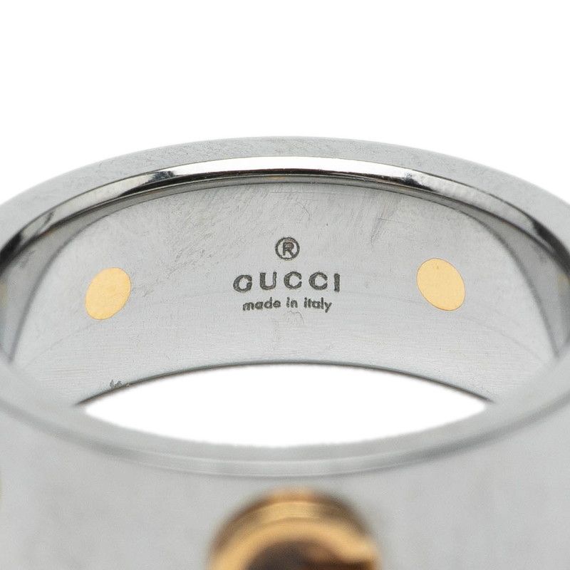 Gucci Combi Ring #13 Silver Steel Yellow Gold Ladies Gucci