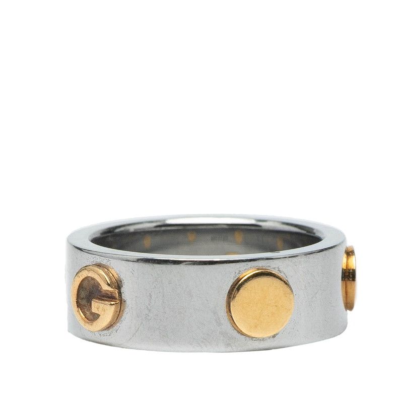 Gucci Combi Ring #13 Silver Steel Yellow Gold Ladies Gucci
