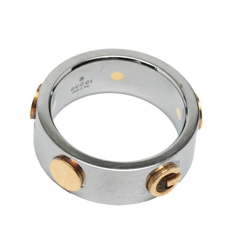 Gucci Combi Ring #13 Silver Steel Yellow Gold Ladies Gucci