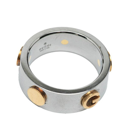 Gucci Combi Ring #13 Silver Steel Yellow Gold Ladies Gucci