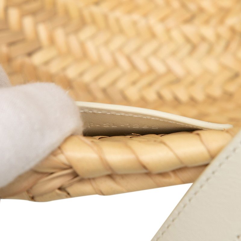 Celine Teen Triomphe Classic Pannier Handbag Bag Basket Bag Beige White Raffia