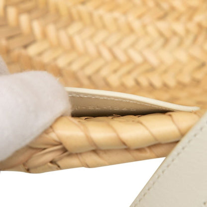 Celine Teen Triomphe Classic Pannier Handbag Bag Basket Bag Beige White Raffia