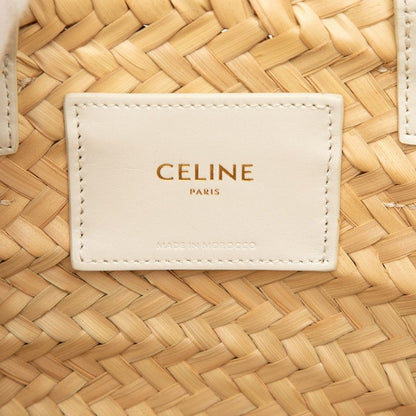 Celine Teen Triomphe Classic Pannier Handbag Bag Basket Bag Beige White Raffia