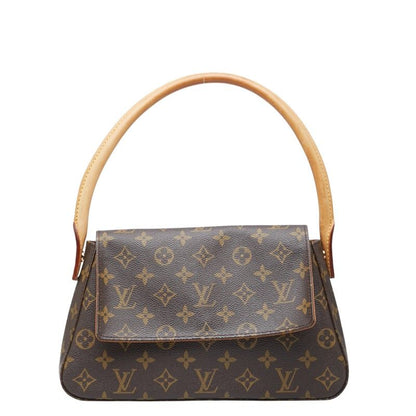 Louis Vuitton Monogram Mini Looping Shoulder Bag Handbag M51147 Brown PVC